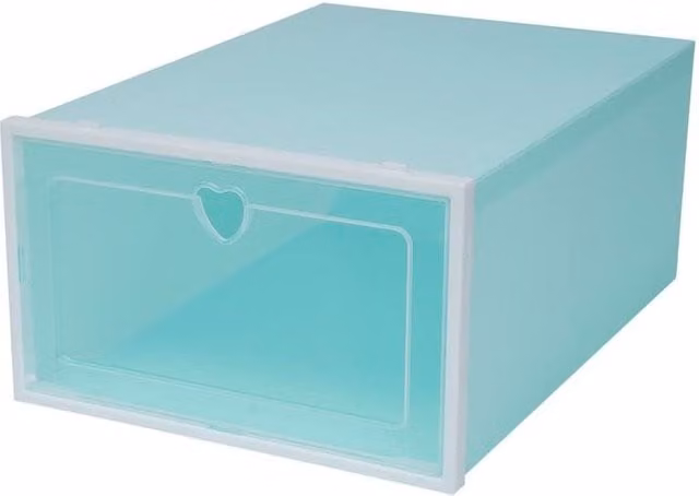 VOGREX 20 Pack Clear Foldable and Stackable Drop Front Shoe Boxes in Green