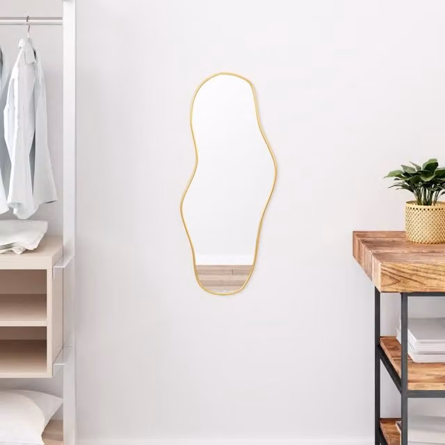 Berkfield Home Minimalist Rectangular Wall Mirror in Gold, W: 70 cm, H: 30 cm