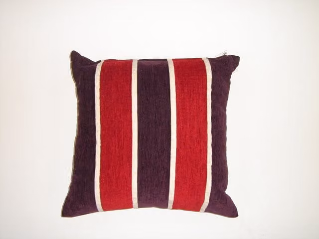 Rapport Home Red and Purple Striped Chenille Square Cushion Cover, W/D/H: 43 x 43 x 43 cm – 1