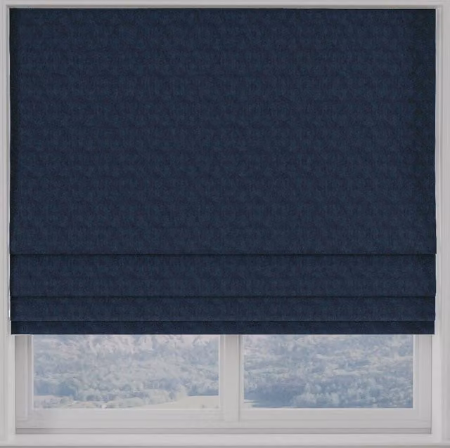 Terrys Turin Velvet Made to Measure Roman Blind in Deep Blue