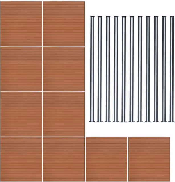 Monster Shop Brown WPC and Aluminium Opaque Fence Panels and Posts, Length: 1737 cm