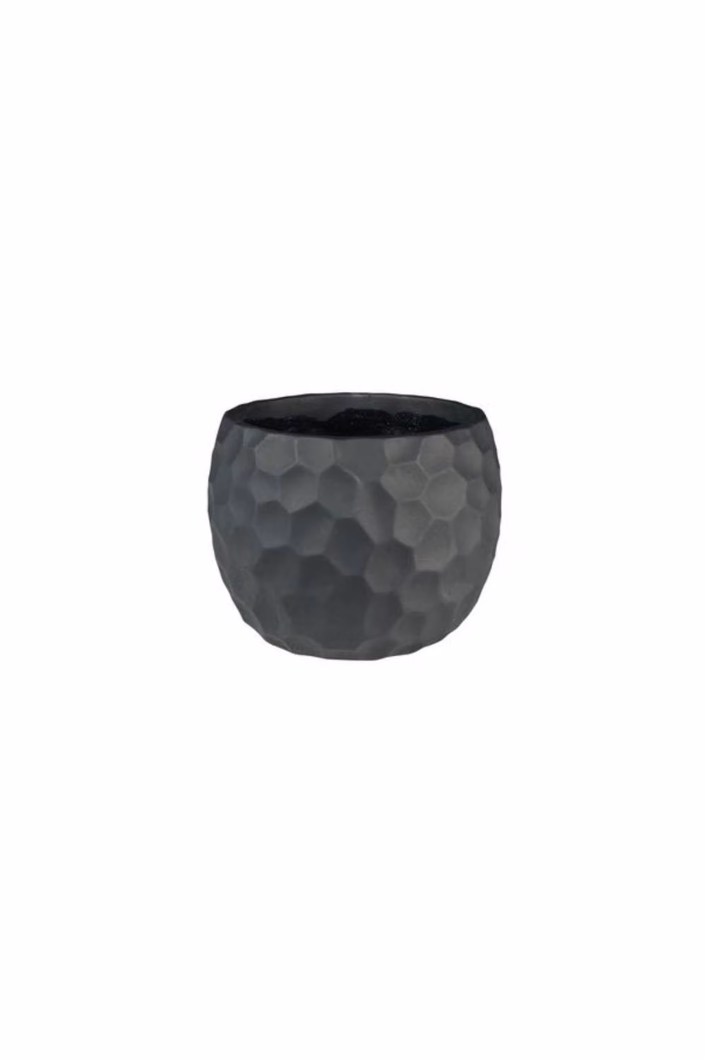 KDMD Vogue Black Honeycomb Ceramic Tabletop Pot, H: 11 cm, Dia: 14 cm – 2