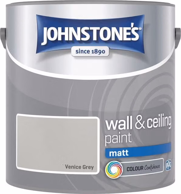 Johnstones Water Based Matt Dispersion Emulsion Paint in Grey