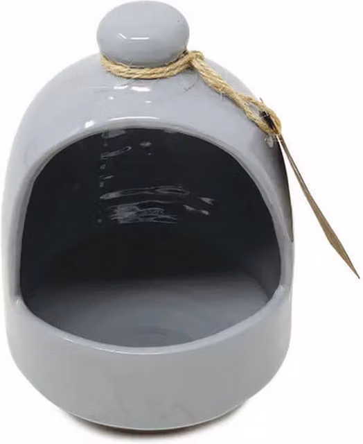 Verano Spanish Ceramics Rustic Pastel Fully Dipped Ceramic Salt Pig - Grey