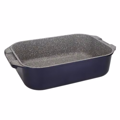 MasterClass Blue Aluminium Rectangular Roasting Dish with Handles, W: 26.0 cm, D: 10.0 cm, H: 6.8 cm – 1
