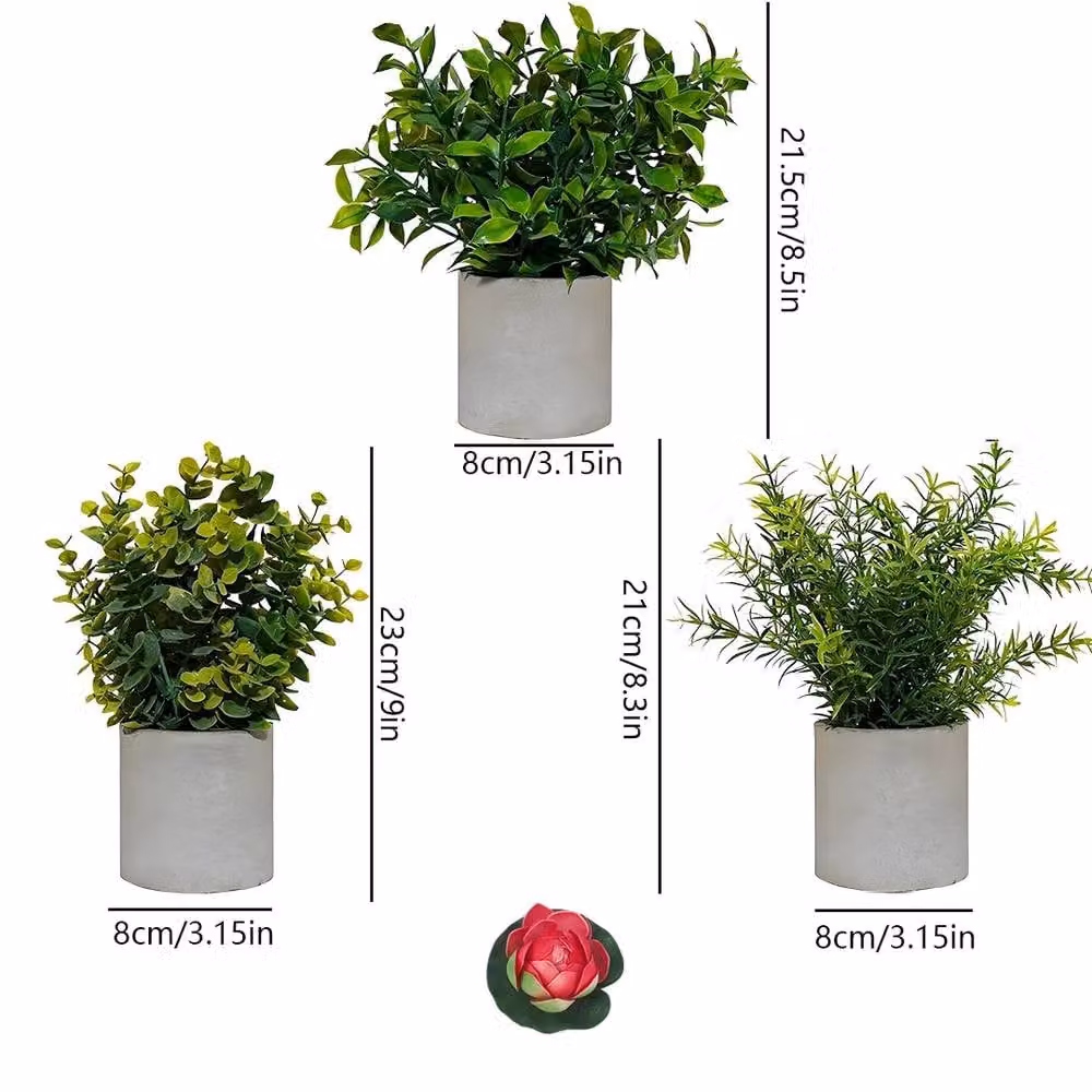 SPETLEK Set of 3 Green Bohemian Style Artificial Succulent Potted Tabletop Plants – 2