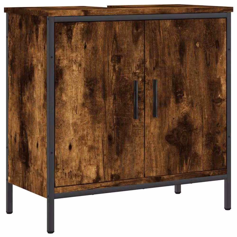 Berkfield Home Sturdy Bathroom Sink Cabinet in Smoked Oak Brown, W/D/H: 60 x 30 x 60 cm – 3
