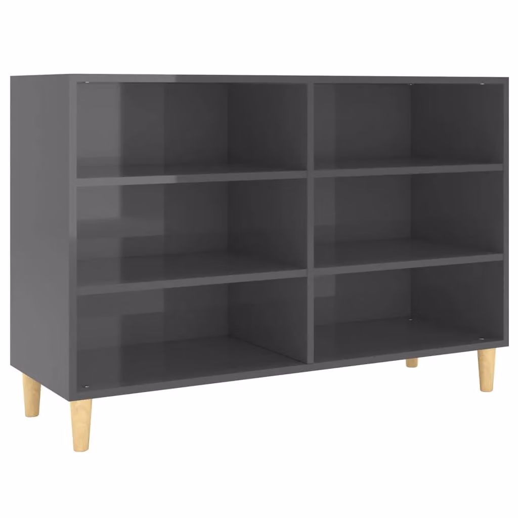 Berkfield Home High Gloss Grey Scandinavian Sideboard, W: 103.5 cm, D: 35 cm, H: 70 cm – 2