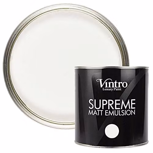 Vintro White Matt Emulsion Chalk Finish Wall and Ceiling Paint, 2.5L – 1