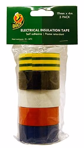 Shurtape Red Insulating Electrical Tape Multipack of 5, 19mm x 4m