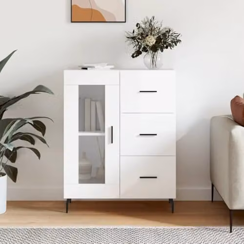 vidaXL Glossy White Sideboard in Engineered Wood W/D/H: 69.5 x 34 x 90 cm – 2