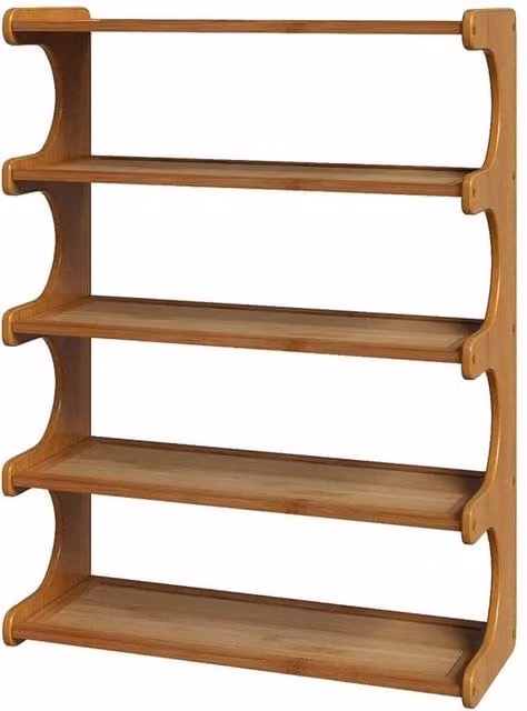 FORGEVIO 5-Tier Wooden Shoe Rack in Brown – 1
