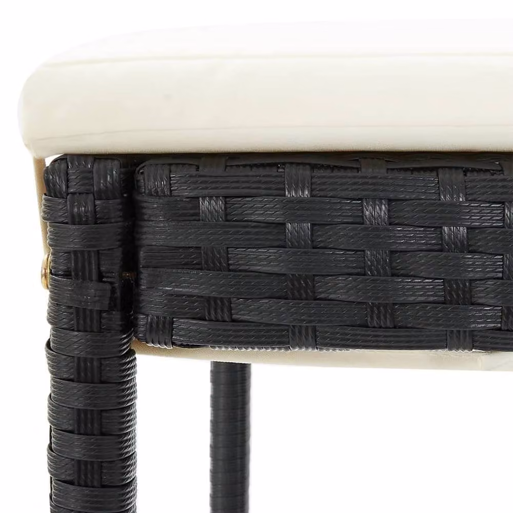 Berkfield Home 5 Piece Modern Garden Bar Set in Black Solid Acacia Wood and Poly Rattan – 4