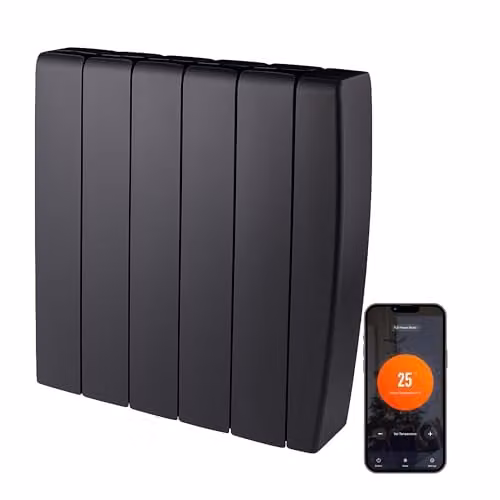 TCP Smart 1500W Black Ceramic Panel Electric Convector Radiator with WiFi and App Control – 1