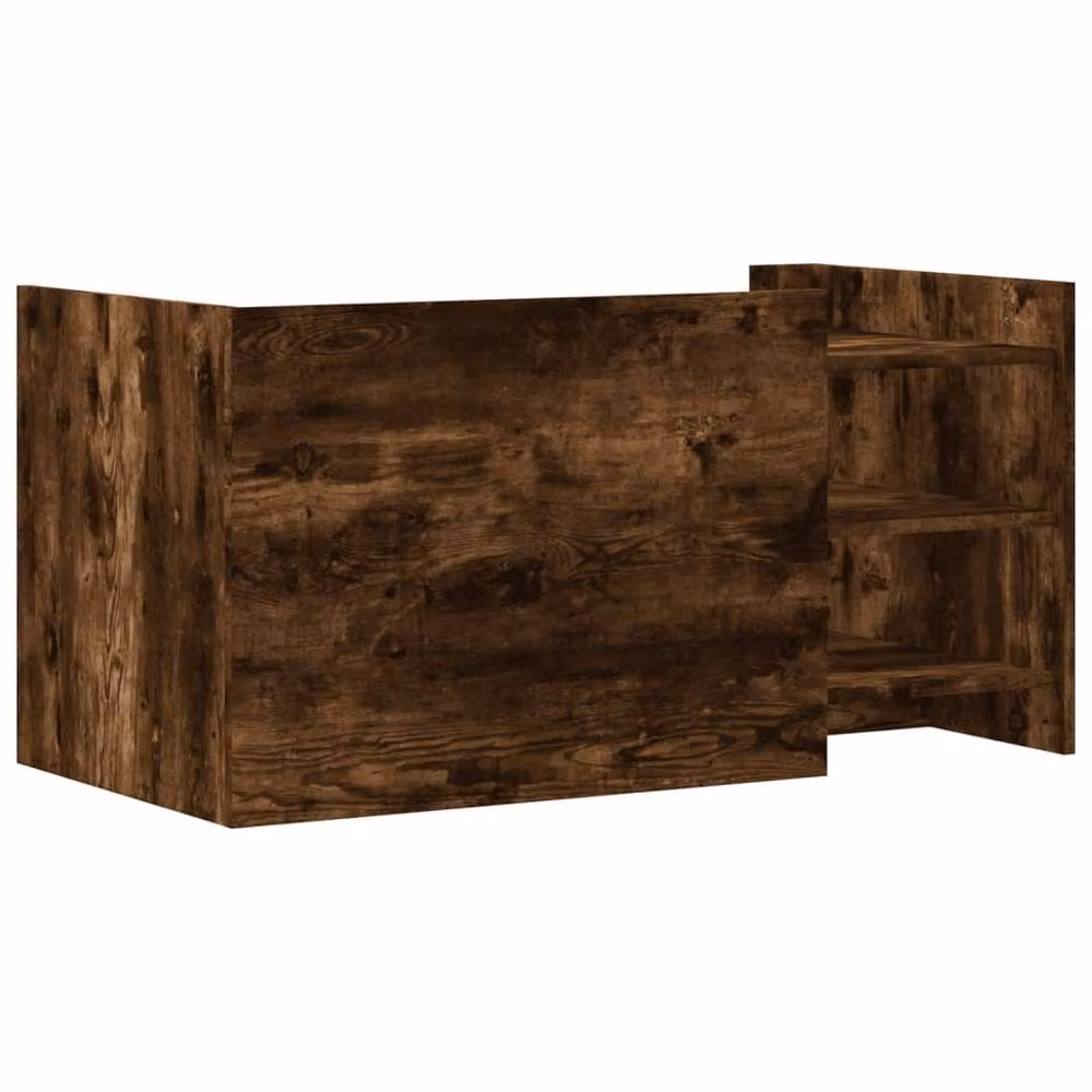 Berkfield Home Smoked Oak Coffee Table in Brown, W/D/H: 100 x 50 x 50 cm – 4