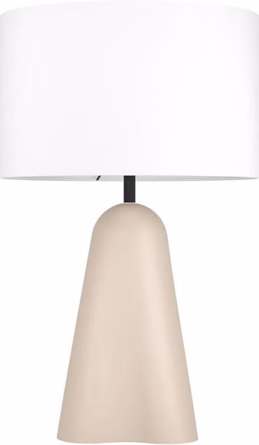 Eglo Tolleric Indoor Table Light in Beige Ceramic and Fabric with E27 Bulb Socket