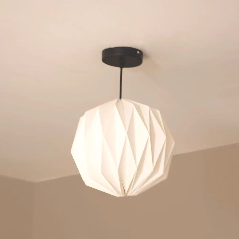ValueLights Astrid White Origami Paper Cube Lampshade, Shade Width: 28 cm – 2