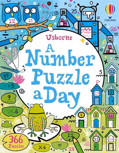 Usborne A Number Puzzle a Day Activity Book, Multicolour – 1