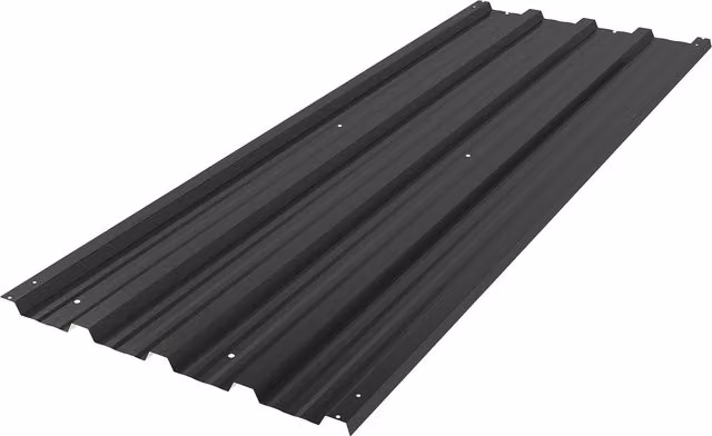 Outsunny Set of 12 Black Corrugated Galvanised Steel Roof Sheet Panels – 1