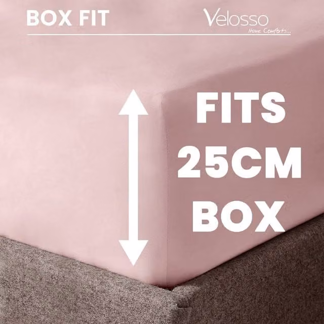 Velosso Pink Microfibre Fitted Sheet, W/D: 200 x 200 cm