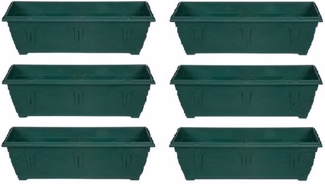 Whitefurze Green Plastic Garden Planter Tub for Indoor Plants and Ornamental Gardens
