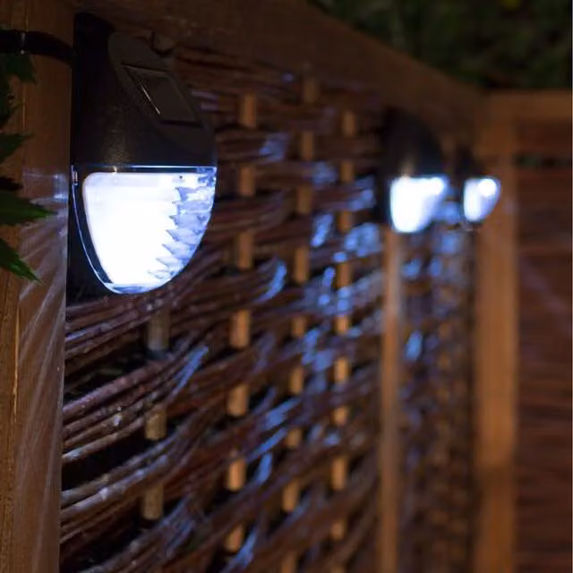 Primrose Set of 3 White Solar Garden Wall Mounted Step Lights