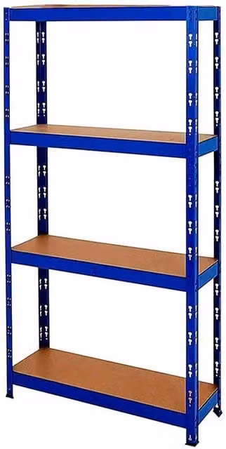 EONLION Heavy Duty 4 Tier Boltless Metal Shelving Unit, Blue, W/D/H: 100 x 100 x 200 cm – 1