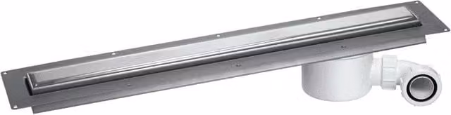 McAlpine Stainless Steel Linear Channel Drain with Polished Silver Cover Plate, 100 cm