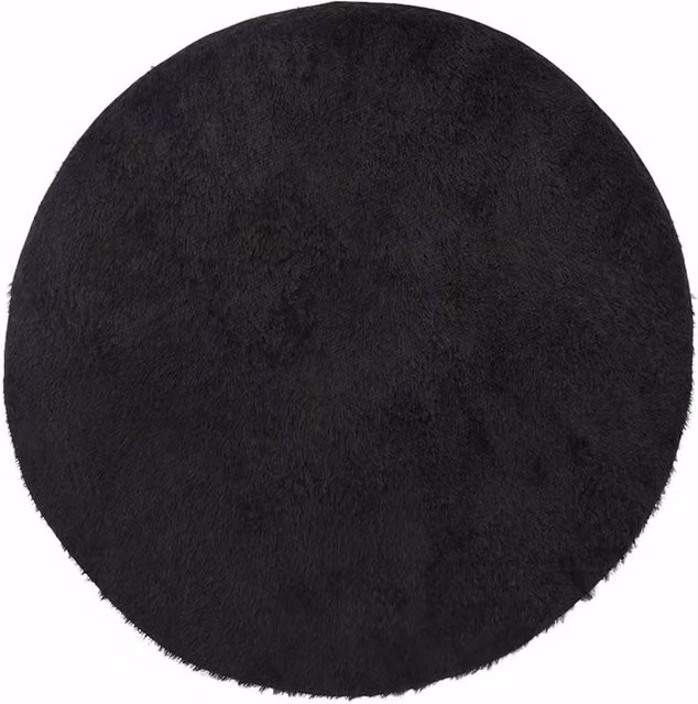 Berkfield Home NAVARRA Black Shaggy High Pile Polyester Rug, W/D/H: 200 x 200 x 1 cm – 1