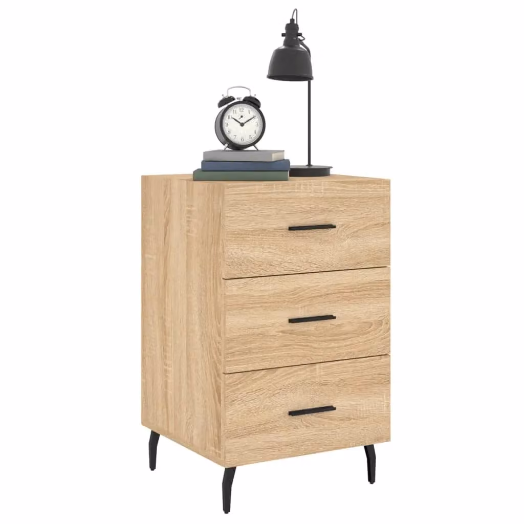Berkfield Home Sonoma Oak Bedside Cabinet in Brown, W/D/H: 40 x 40 x 66 cm – 2