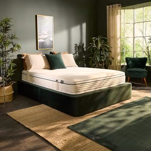 Jay-Be Natural Fresh Bamboo Hybrid 2000 Mattress, White and Green, W/D/H: 120 x 190 x 23 cm – 2