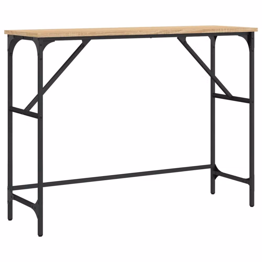 Berkfield Home Sonoma Oak Decorative Console Table in Brown, W/D/H: 100 x 32 x 75 cm – 2