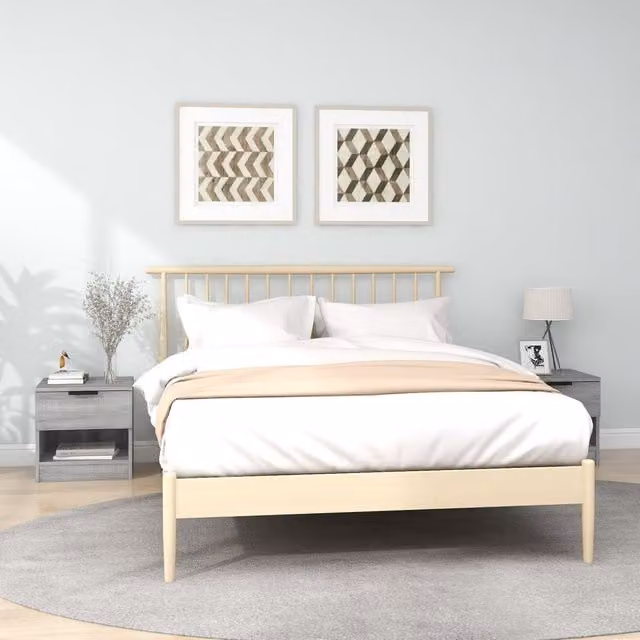 Berkfield Home Set of 2 Grey Sonoma Bedside Cabinets in Engineered Wood