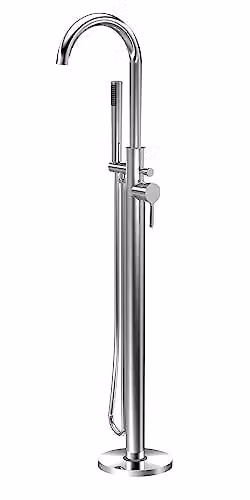 nuie CLX321 Aztec Floor Standing Bath Shower Mixer Tap with Kit, Chrome, H: 120 cm – 1