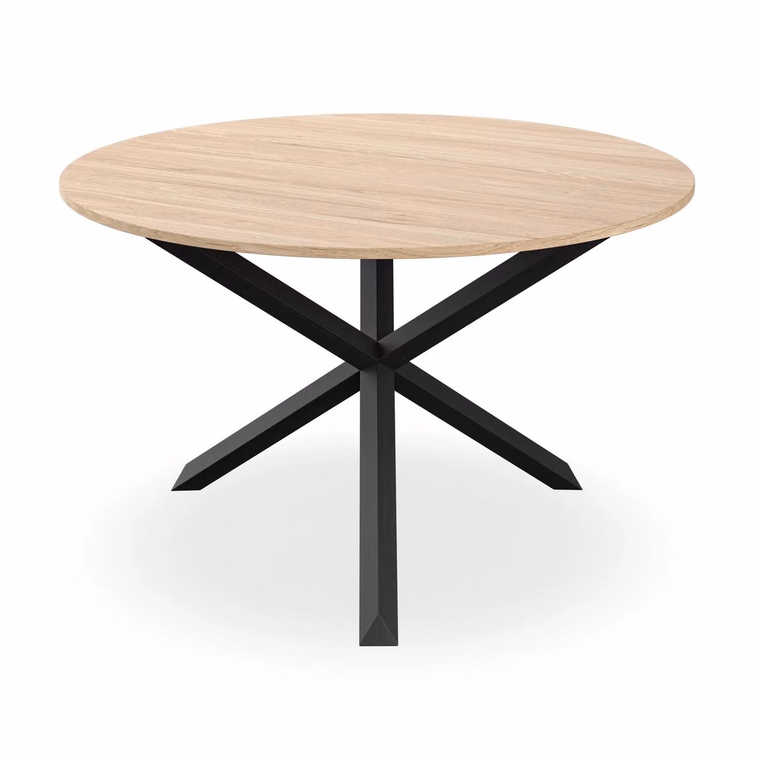 More4Homes Malvern Round Dining Table and Set of 6 Nova Blue Velvet Chairs with Oak Top and Black Legs – 2