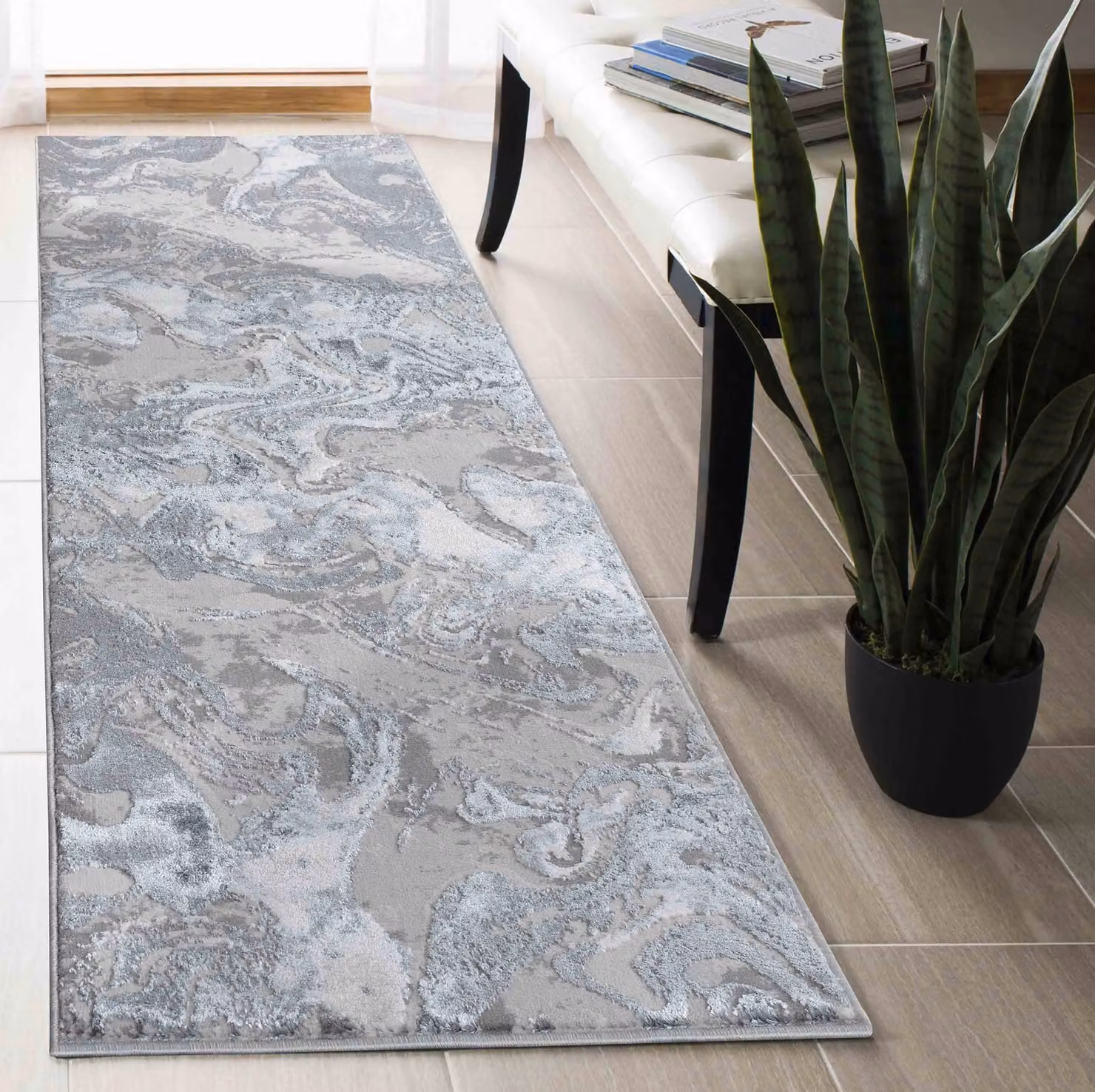 Desire Rugs Solarius Modern Abstract Area Rug in Silver, W: 200 cm, D: 290 cm – 4