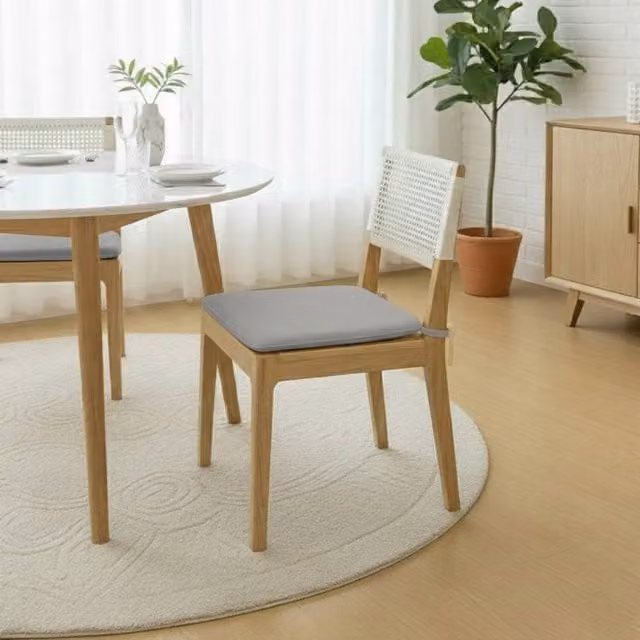 Snug City Pack of 4 Grey Foam Seat Pads with Ties for Dining and Kitchen Chairs