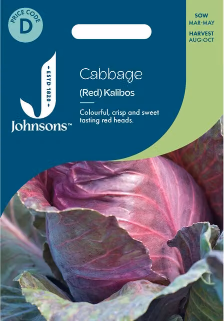 Johnsons Seeds Red Kalibos Cabbage Vegetable Seeds