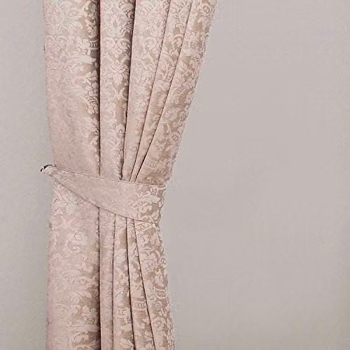 Homescapes Latte Super Luxury Velvet Jacquard Curtain Tie Backs, Pair in Beige