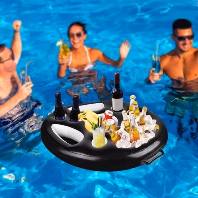 Smartbies Inflatable Pool Floating Drink Holder in Multicolour and Black
