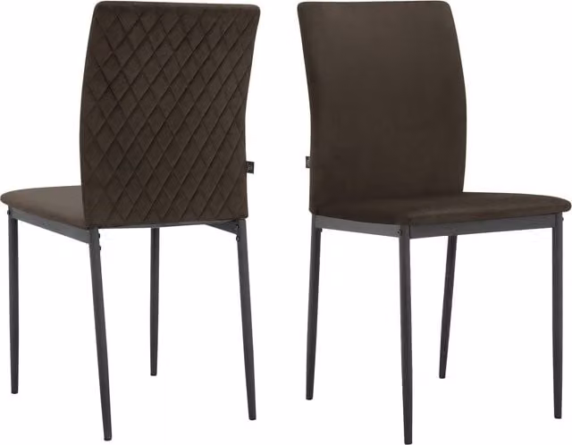 Pavia Velvet Dining Chairs, 2 Pack, Mink Brown