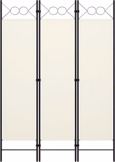 Berkfield Home 3-Panel Geometric Metal Room Divider in White, W: 120 cm, H: 180 cm