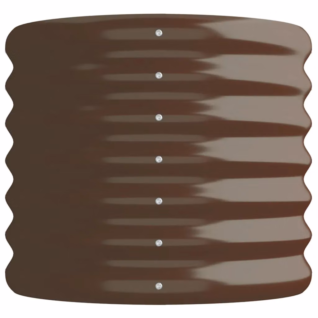 Berkfield Home Garden Powder-coated Steel Raised Bed in Brown, W/D/H: 114 x 40 x 36 cm – 3