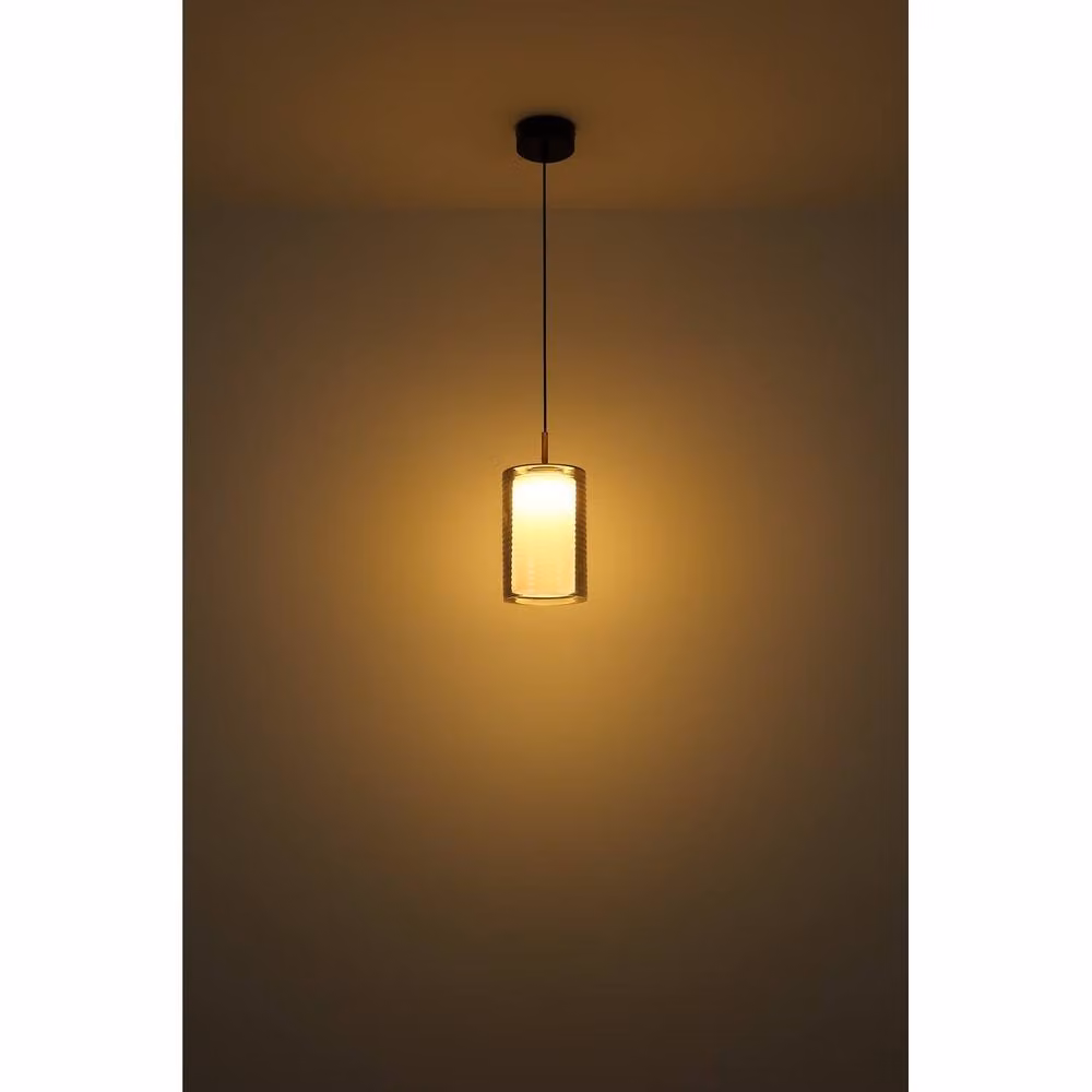 Netlighting Lampigna Slim LED Pendant Light in Matt Black with Opal Glass Shade, Warm White 3000K – 2