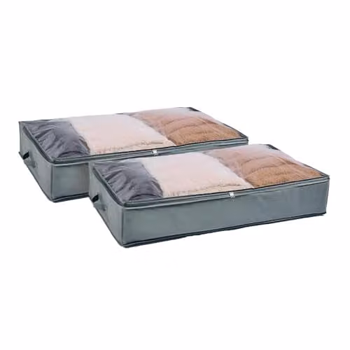 OHS 2 Pack Large Underbed Storage Bags in Grey – 1