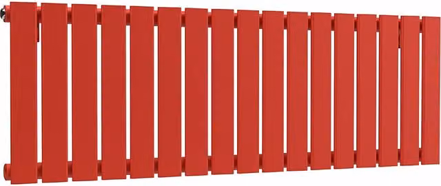 Lux Heat Flat Horizontal Steel Radiator in Red, W: 119 cm, H: 40 cm, D: 4 cm