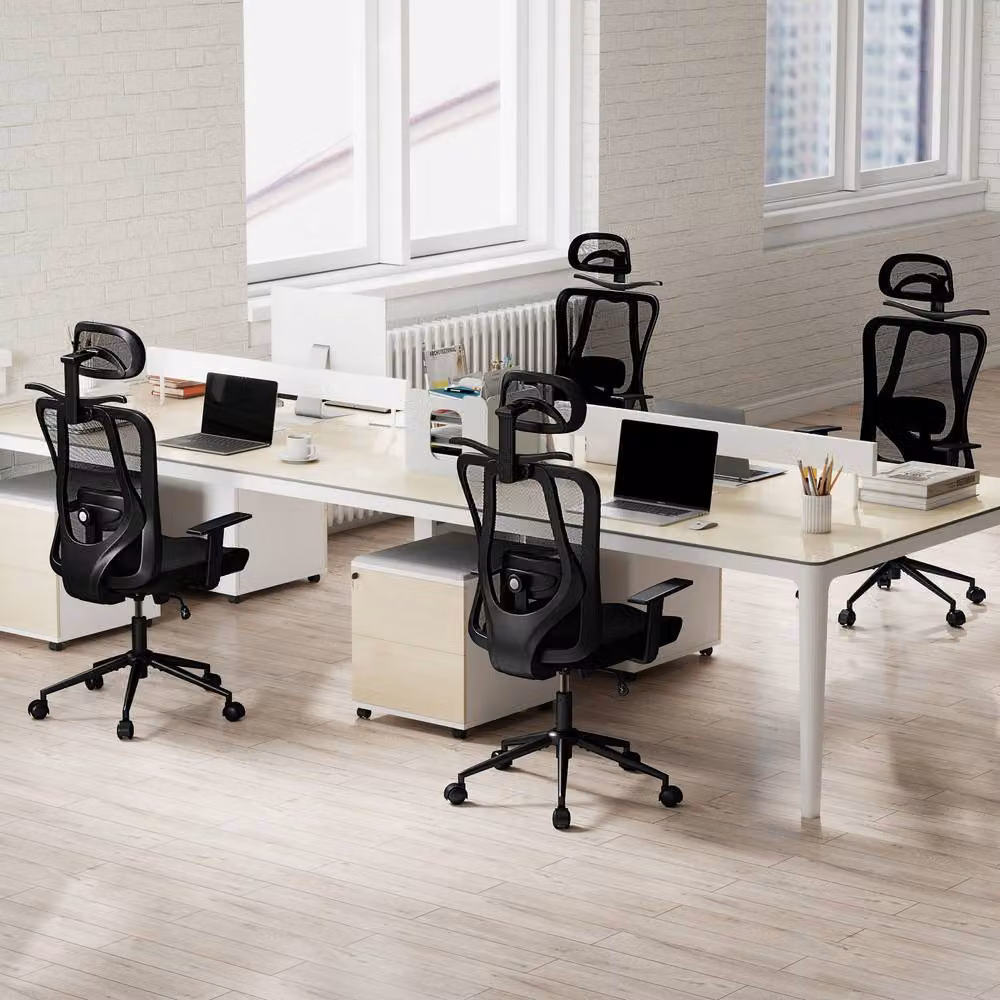 Costway Ergonomic Office Chair in Black with Adjustable Lumbar Support, Armrests and Headrest – 3
