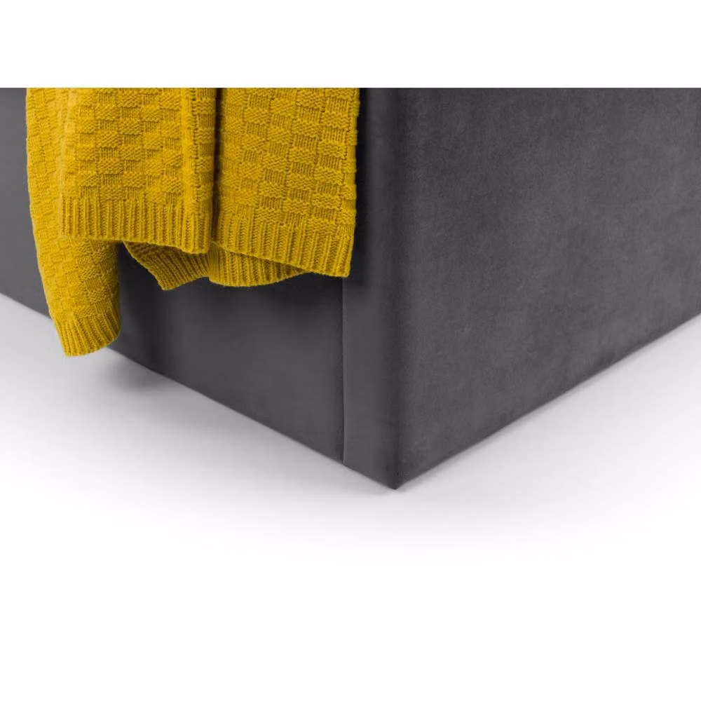 Cheshire Sapphire Modern Upholstered Velvet Ottoman Storage Bed in Grey, W/D/H: 150 x 200 cm – 4