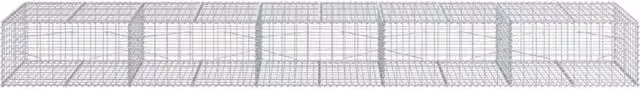 Berkfield Home Silver Galvanised Iron Gabion Basket with Cover, W: 500 cm, D: 100 cm, H: 50 cm – 1