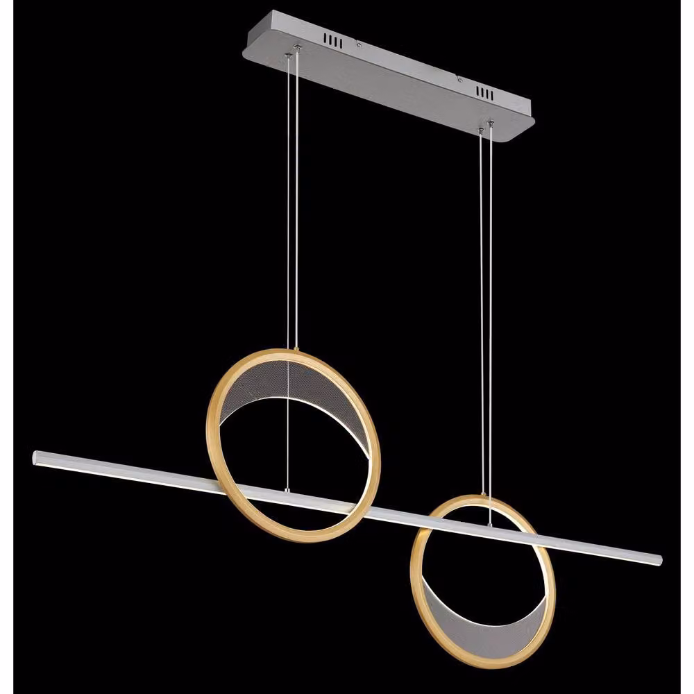 Netlighting Umbra Bar Pendant Light in Silver, Dimmable LED with Remote Control and Timer, W/D/H: 120 x 10.5 x 10.5 cm – 2
